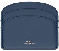 Navy Demi-Lune Card Holder