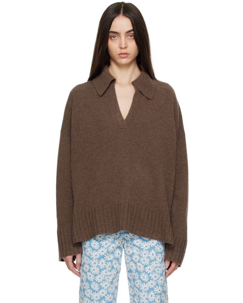 Reformation Damen Brown Otto Sweater