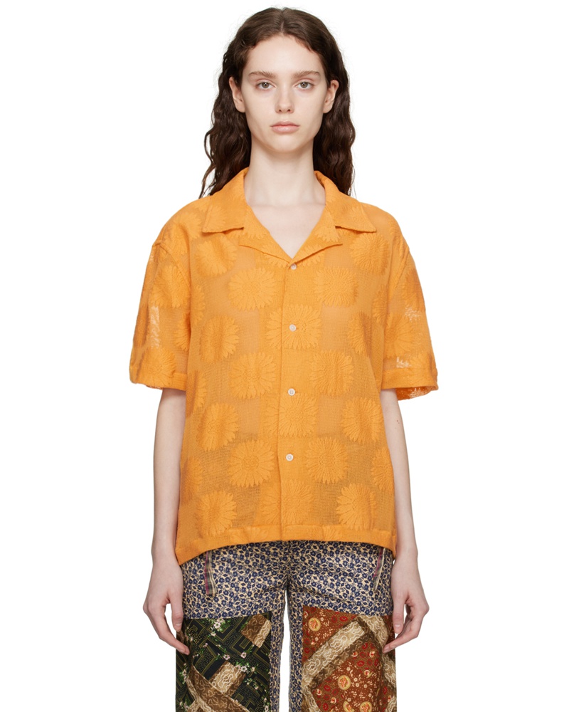 BODE Damen Orange Sunflower Shirt