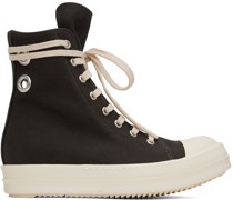 Black Lace-Up Denim Sneakers