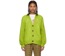 Green Distressed Cardigan