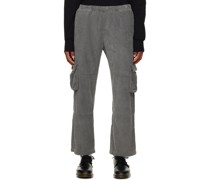 Gray Paneled Cargo Pants