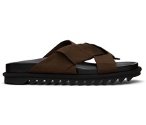 Brown Criss-Crossing Sandals