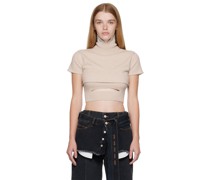Beige Cropped Polo