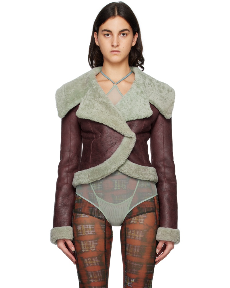 Charlotte Knowles Damen Purple Elope Shearling Jacket