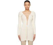 SSENSE Exclusive Beige & White Lace-Up Top