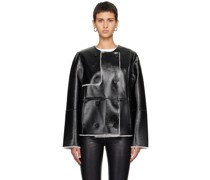 Black Lara Faux-Leather Jacket