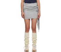 Gray Tie-Up Miniskirt