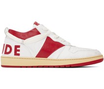 White & Red Rhecess Low Sneakers