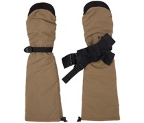 Beige Paneled Mittens