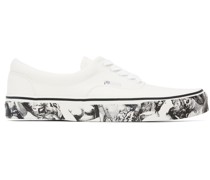 White Printed Sneakers