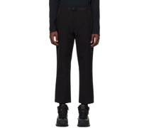 Black One Tuck Tapered Trousers