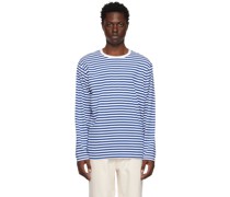 Blue & White Striped Long Sleeve T-Shirt