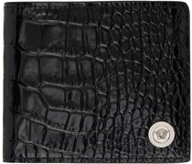 Black Croc Medusa Biggie Wallet