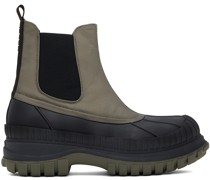 Khaki & Black Outdoor Chelsea Boots