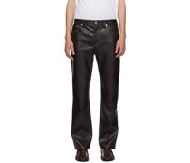 Brown Londre Faux-Leather Trousers