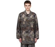 Brown Jacquard Jacket