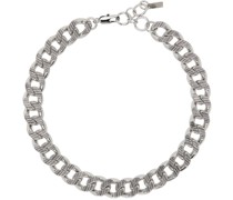 Silver Monogram Chain Link Necklace