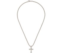 Silver Fleury Cross Necklace