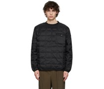 Black Quilted Down Pullover
