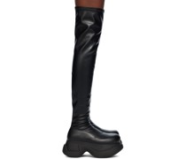 Black Chunky Stretch Boots