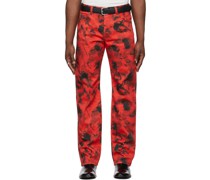 SSENSE Exclusive Red Rose Burst Jeans