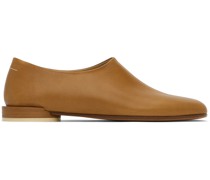 Tan Square Toe Loafers