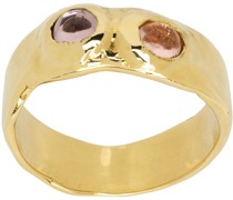 Gold & Pink Felt Ring