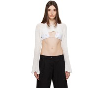 White Scoop Neck Cardigan