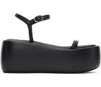 Black High Raft Platform Sandals