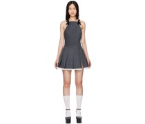 Gray Beaded Bow Minidress
