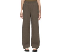 Brown Wide Leg Knitted Lounge Pants