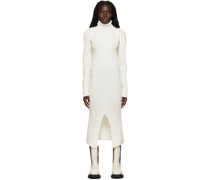 Off-White Wool Ribbed Dress