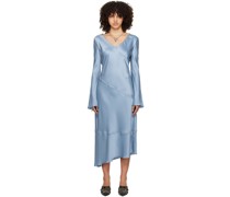 Blue V-Neck Maxi Dress