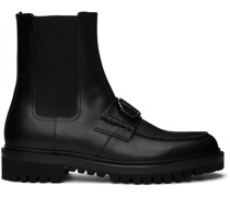 Black VLogo Strap Chelsea Boots