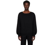 Black Shoulder-Zip Sweater