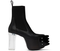 Black Grilled Platform Boots