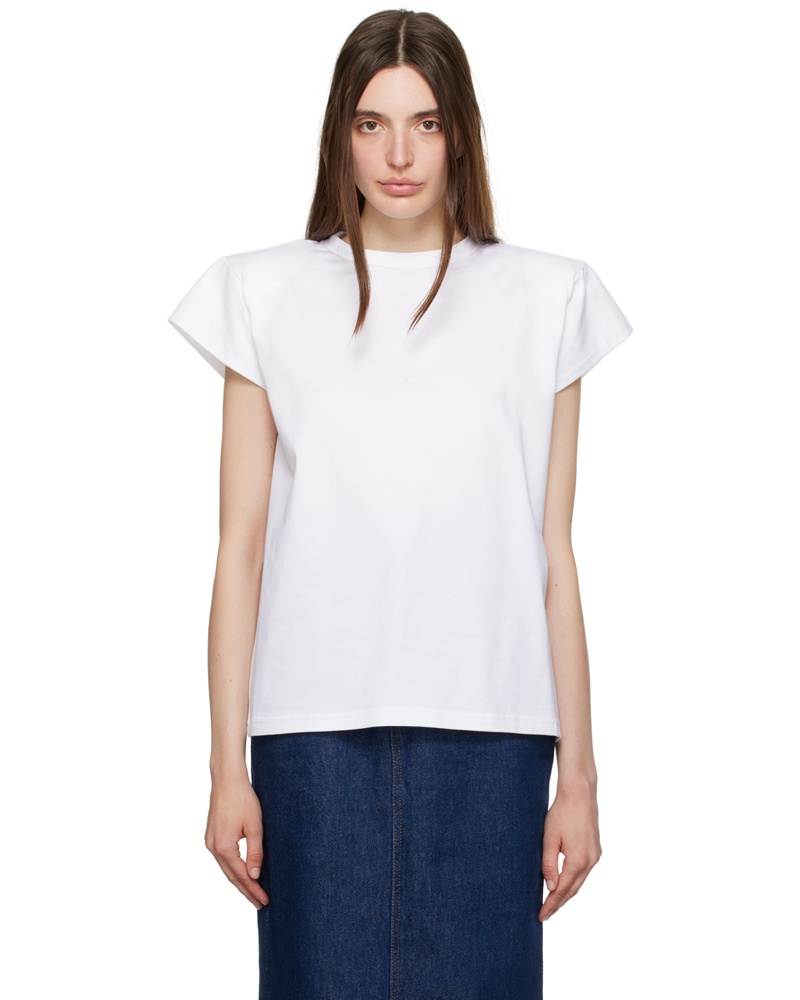 Magda Butrym Damen White Padded T-Shirt Magda Butrym Damen White Padded T-Shirt