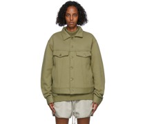 Green French Terry Trucker Jacket