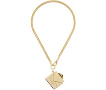 Gold Valentines Envelope Necklace