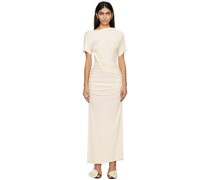 Off-White Ruched Midi Dress