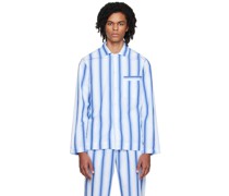 Blue Stripe Long Sleeve Pyjama Shirt