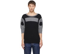 Black Wool & Cashmere Morse Code Sweater