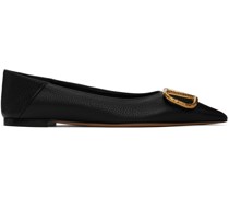 Black VLogo Ballerina Flats