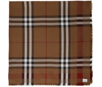 Brown Vintage Check Silk Scarf