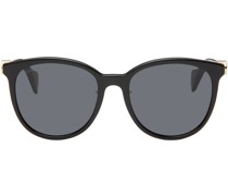 Black Thin Oversize Sunglasses