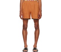 Brown Cotton Shorts