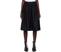 Black Puffy Midi Skirt