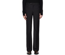 Black Cuffed 70s Trousers