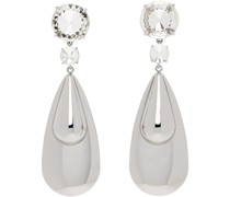 Silver Crystal Teardrop Earrings